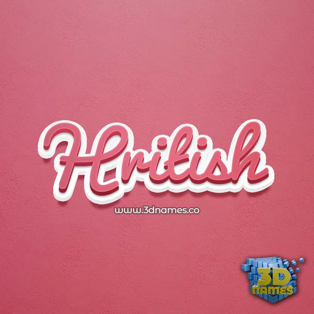 hritish in Red Scribble style - 3D name wallpaper