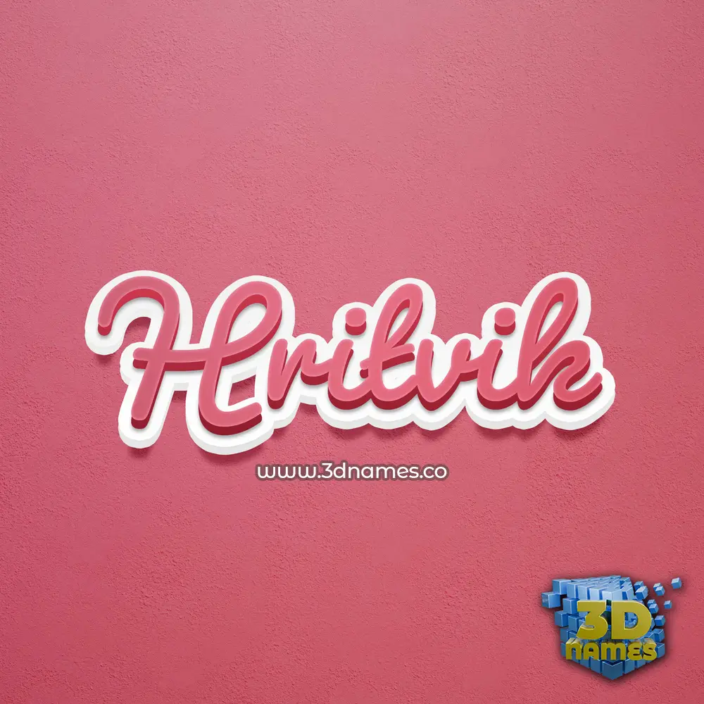 hritvik in Red Scribble style - 3D name wallpaper