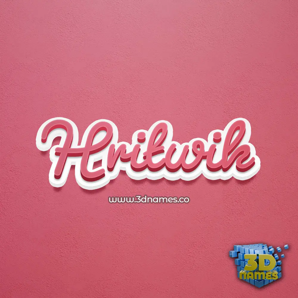 hritwik in Red Scribble style - 3D name wallpaper