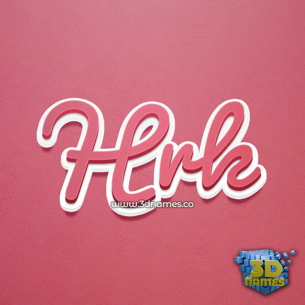 hrk in Red Scribble style - 3D name wallpaper