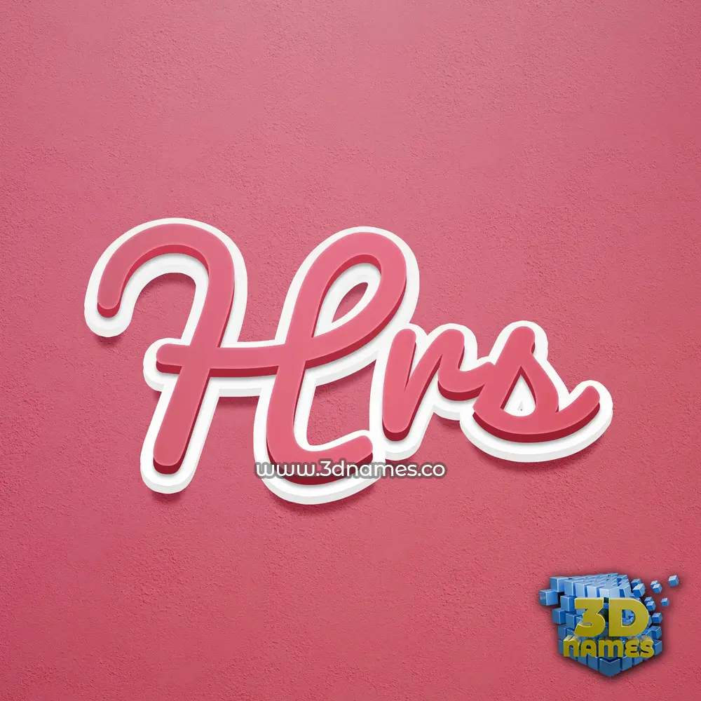 hrs in Red Scribble style - 3D name wallpaper
