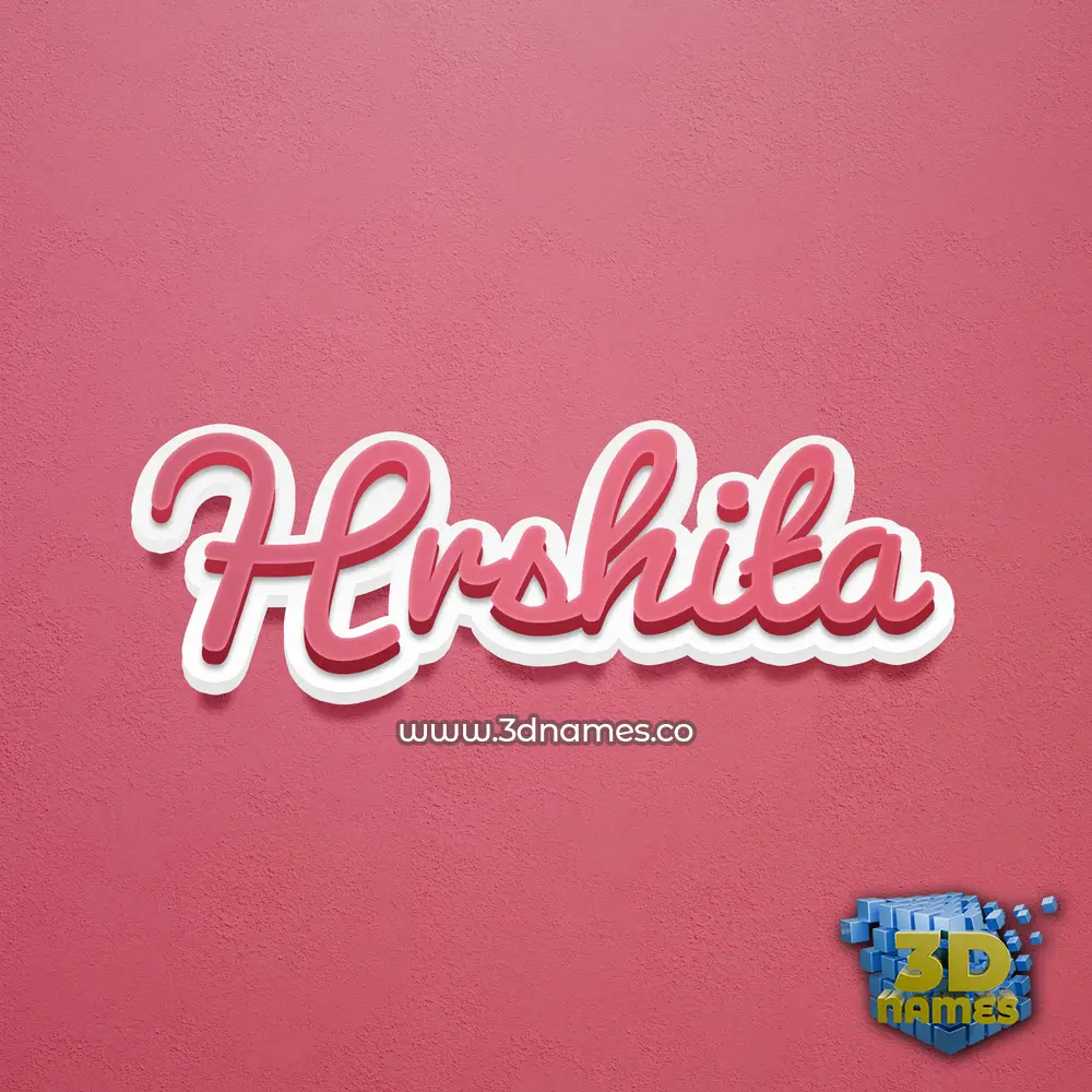 hrshita in Red Scribble style - 3D name wallpaper