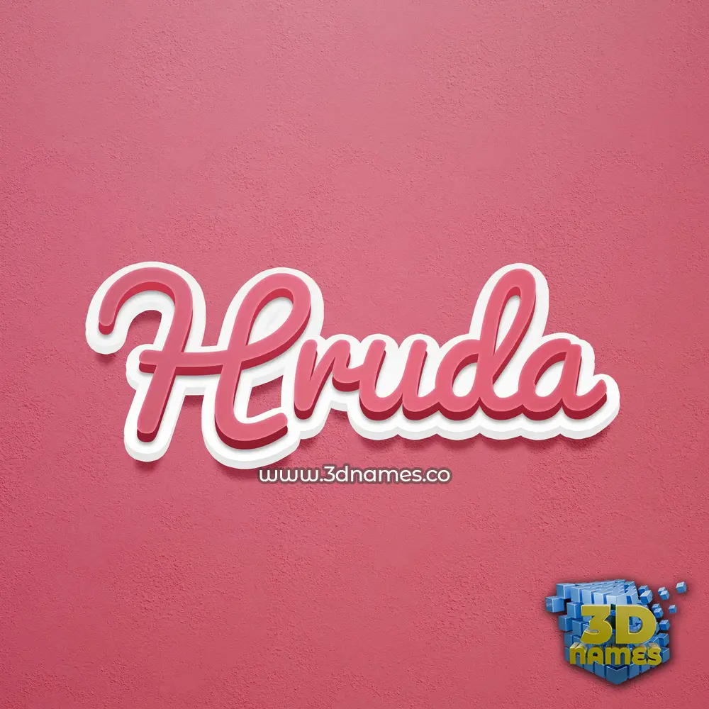 hruda in Red Scribble style - 3D name wallpaper
