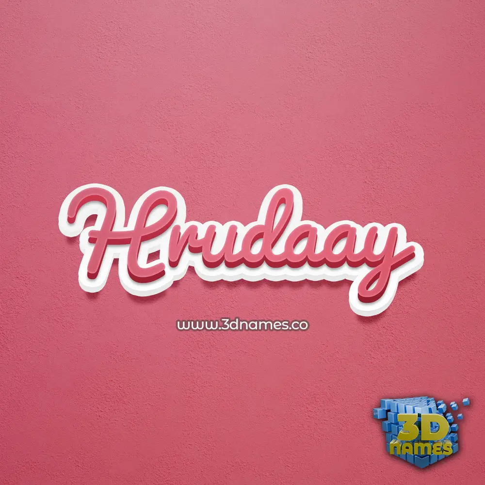 hrudaay in Red Scribble style - 3D name wallpaper