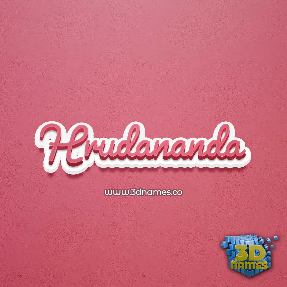 hrudananda in Red Scribble style - 3D name wallpaper