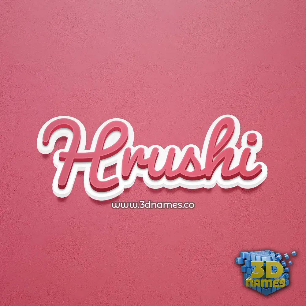 hrushi in Red Scribble style - 3D name wallpaper