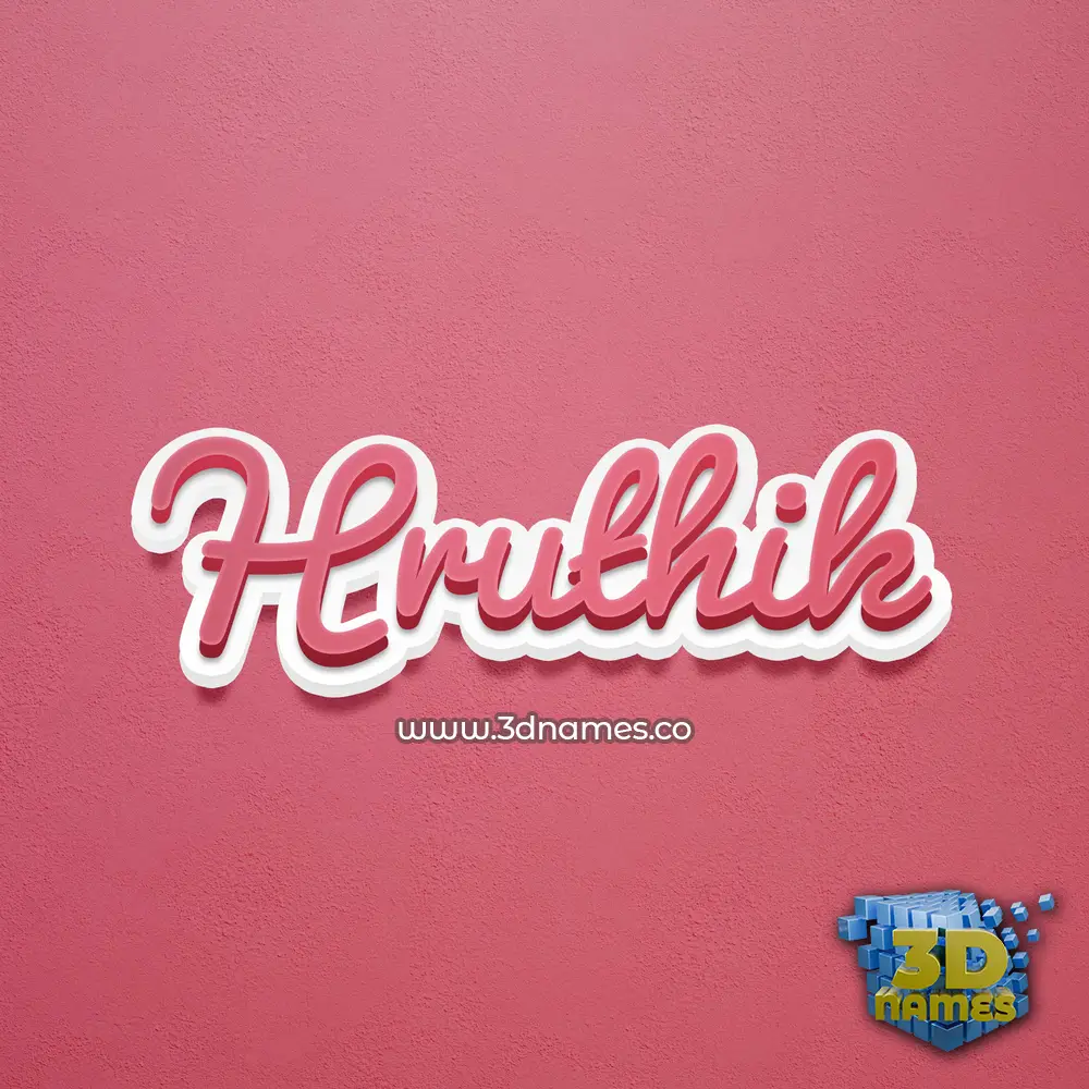 hruthik in Red Scribble style - 3D name wallpaper