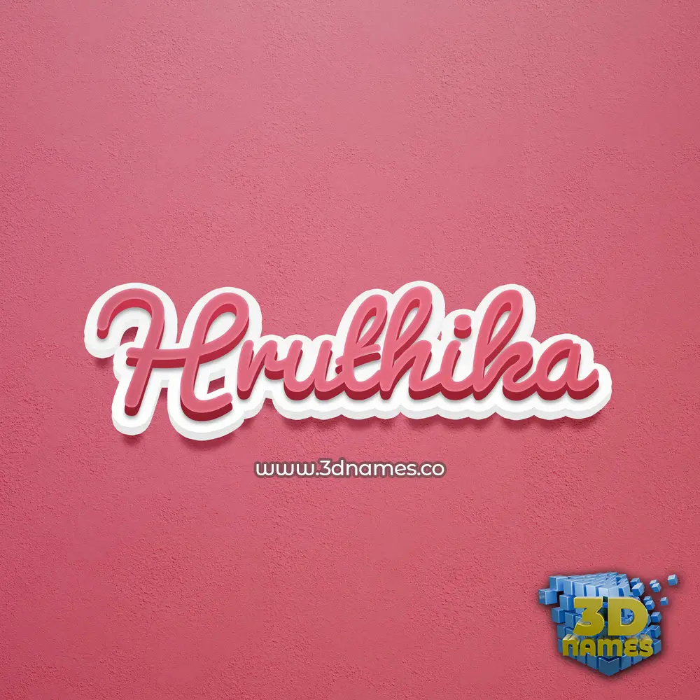 hruthika in Red Scribble style - 3D name wallpaper
