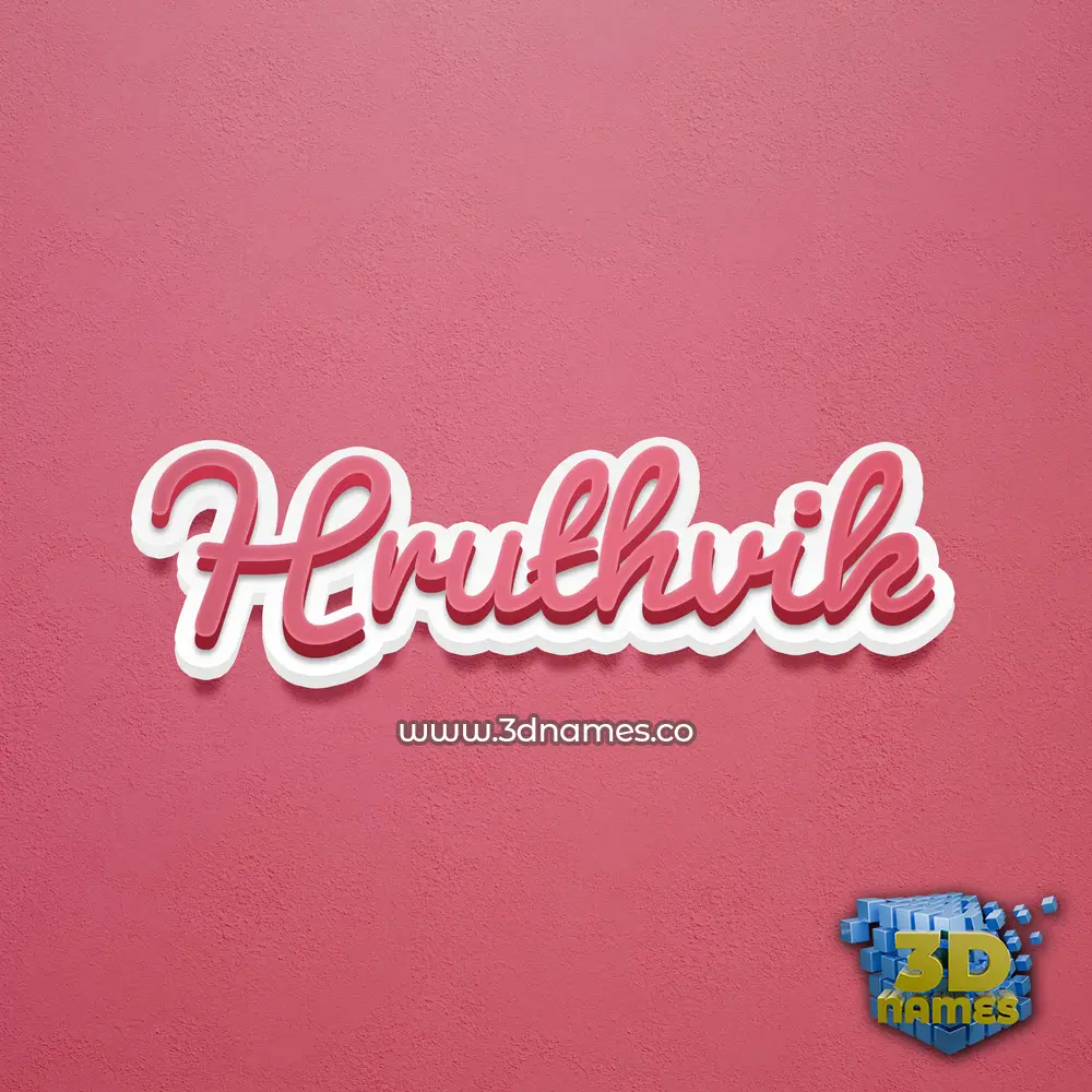 hruthvik in Red Scribble style - 3D name wallpaper