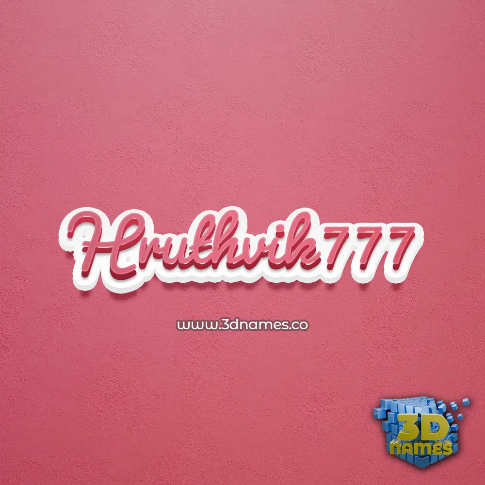 hruthvik777 in Red Scribble style - 3D name wallpaper
