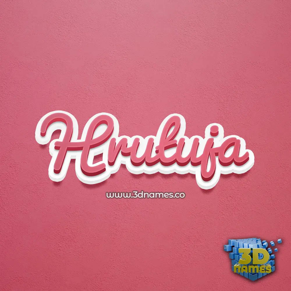 hrutuja in Red Scribble style - 3D name wallpaper