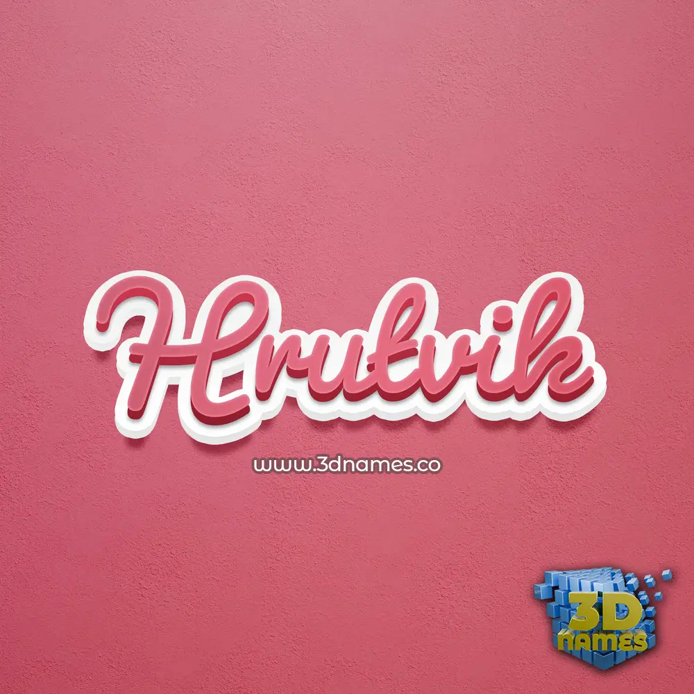 hrutvik in Red Scribble style - 3D name wallpaper