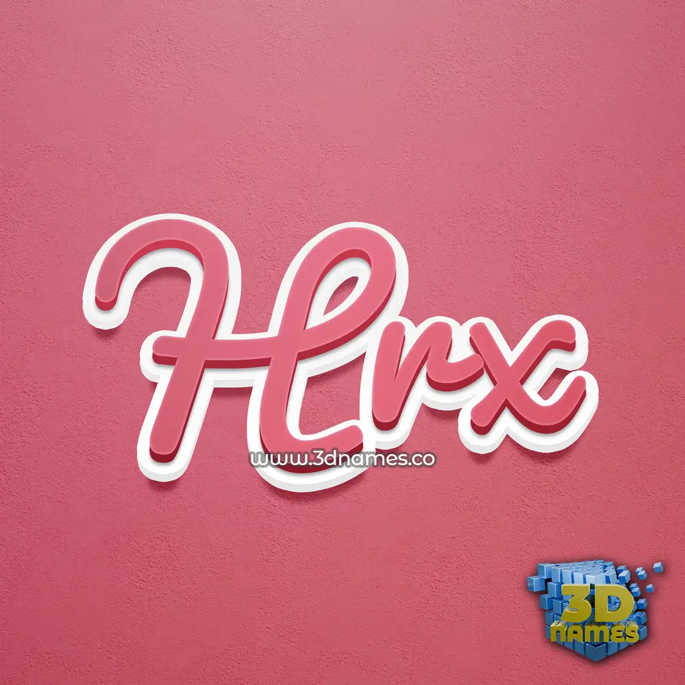 hrx in Red Scribble style - 3D name wallpaper