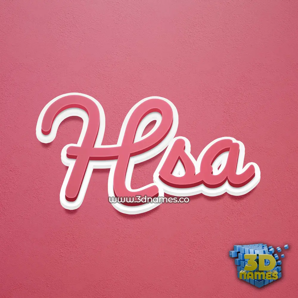 hsa in Red Scribble style - 3D name wallpaper
