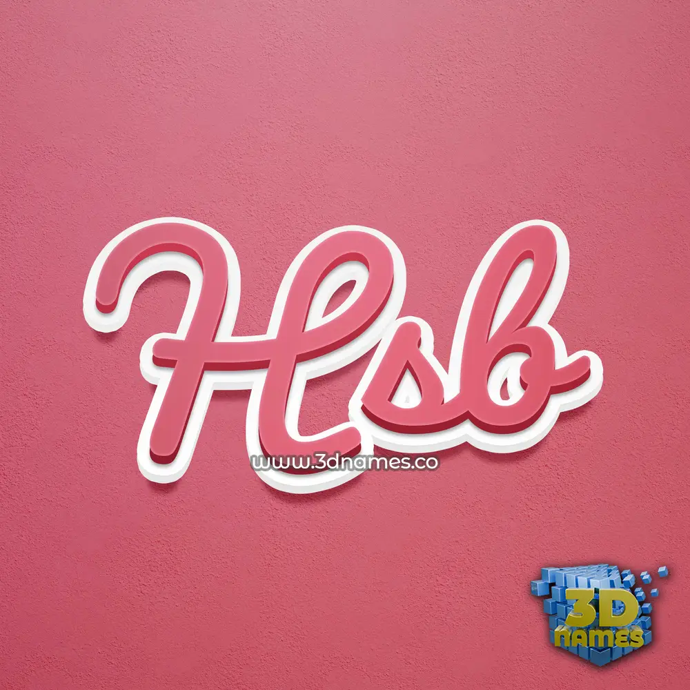 hsb in Red Scribble style - 3D name wallpaper