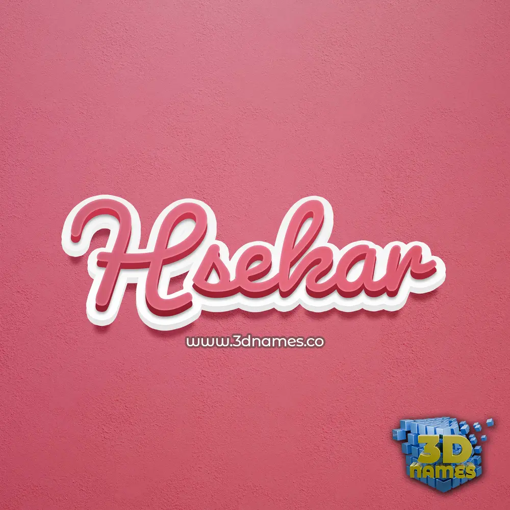hsekar in Red Scribble style - 3D name wallpaper