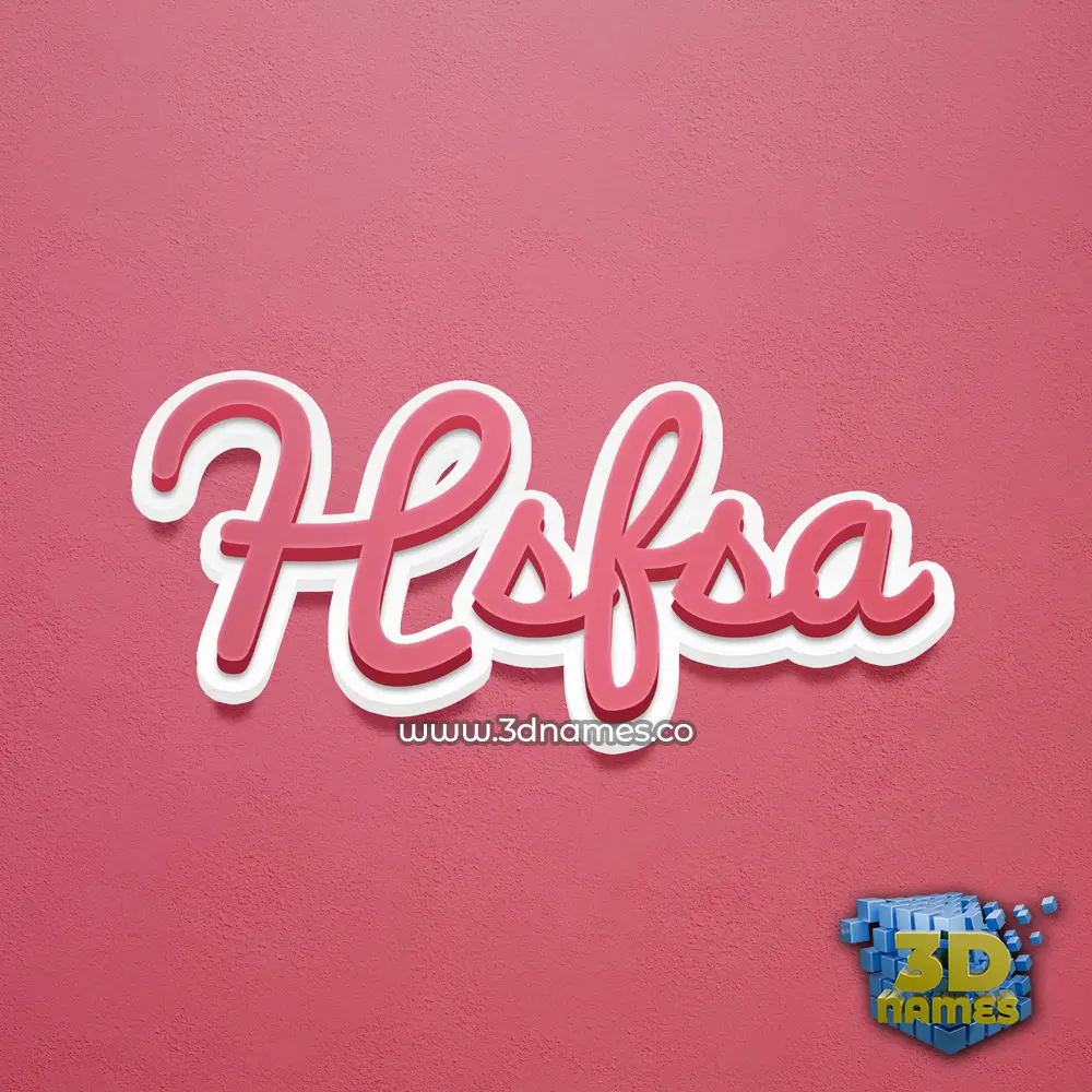 hsfsa in Red Scribble style - 3D name wallpaper