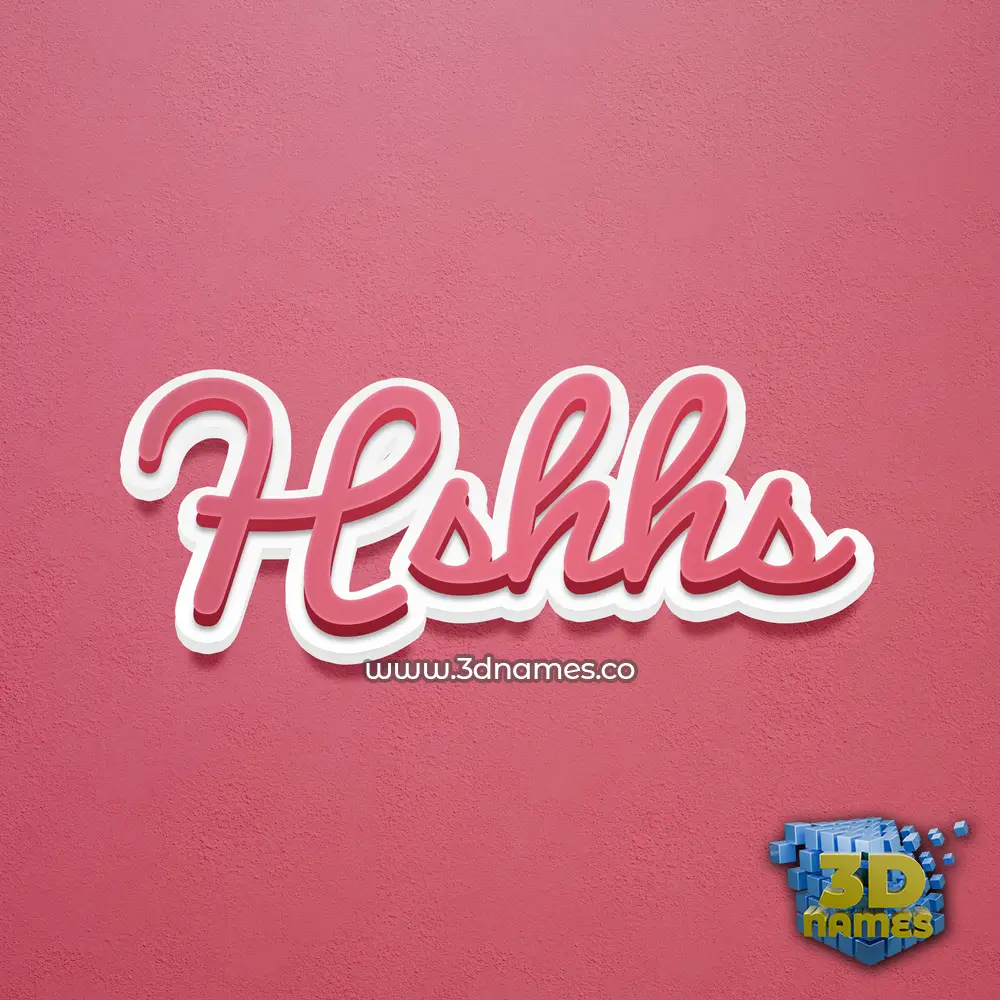 hshhs in Red Scribble style - 3D name wallpaper