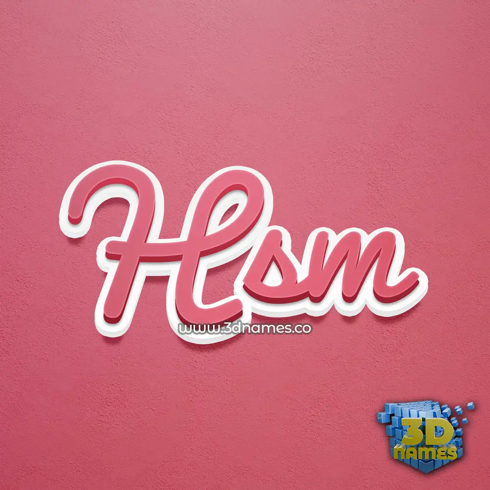 hsm in Red Scribble style - 3D name wallpaper