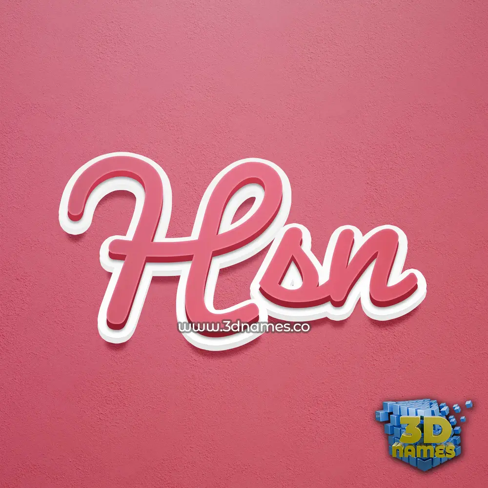 hsn in Red Scribble style - 3D name wallpaper