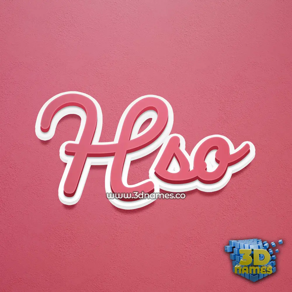 hso in Red Scribble style - 3D name wallpaper
