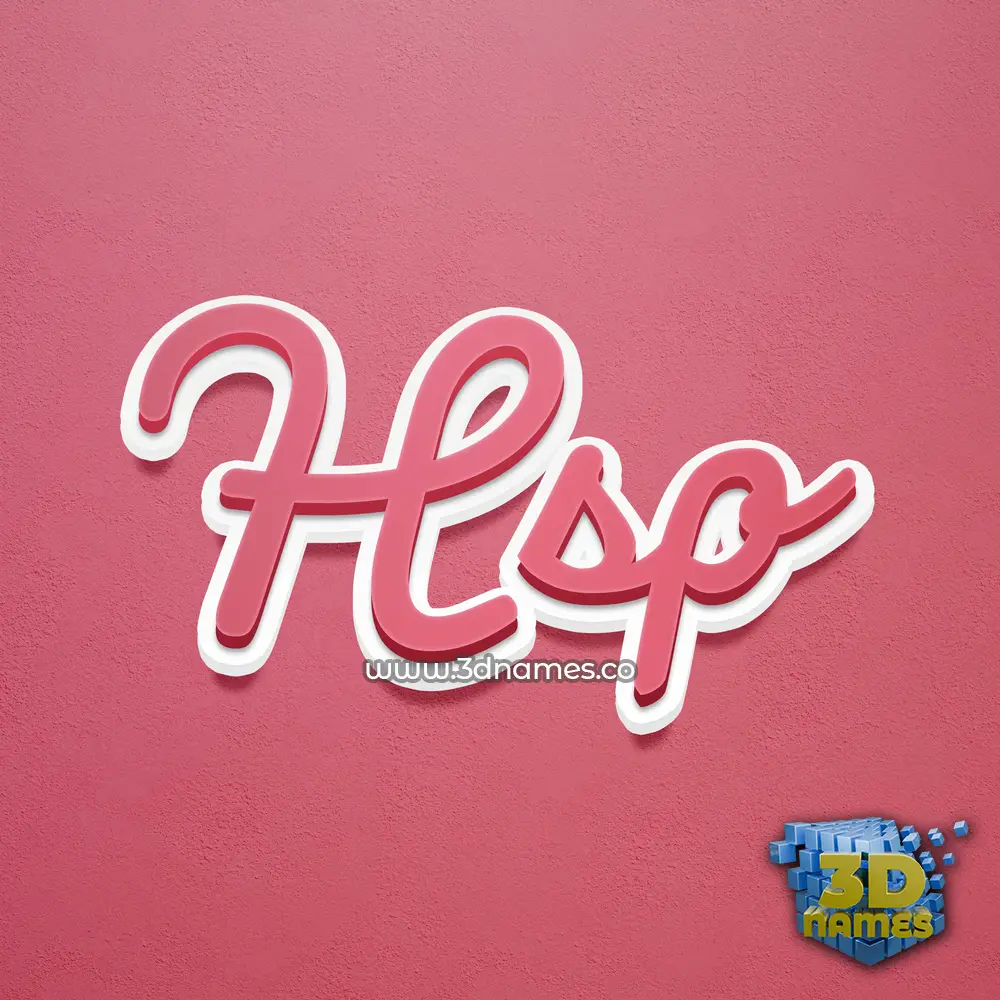 hsp in Red Scribble style - 3D name wallpaper