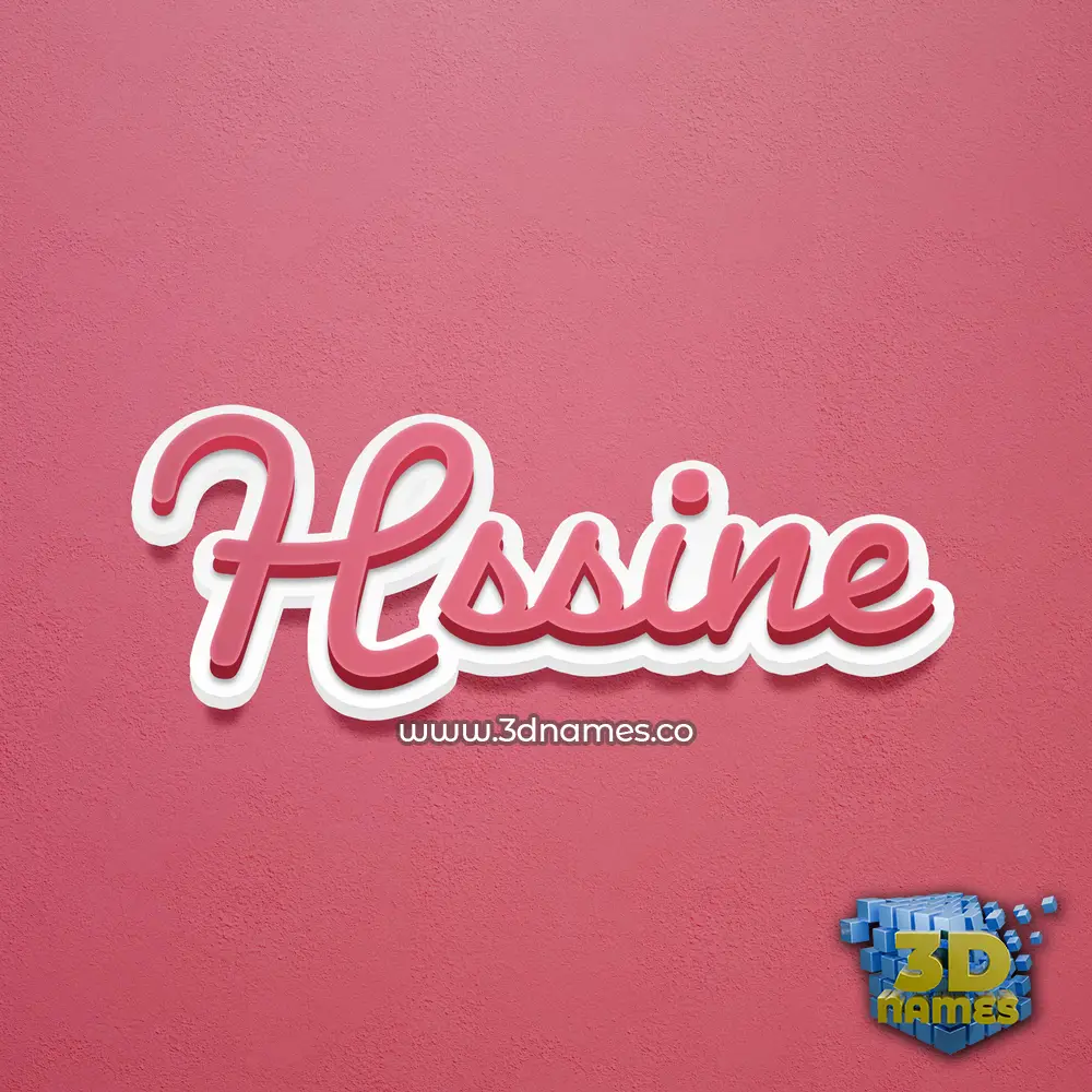 hssine in Red Scribble style - 3D name wallpaper