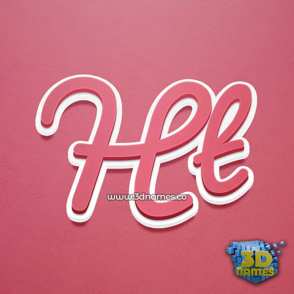 ht in Red Scribble style - 3D name wallpaper