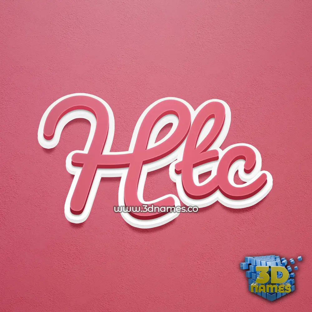 htc in Red Scribble style - 3D name wallpaper