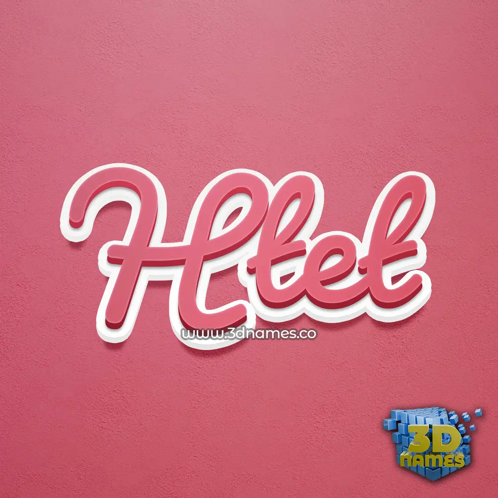 htet in Red Scribble style - 3D name wallpaper