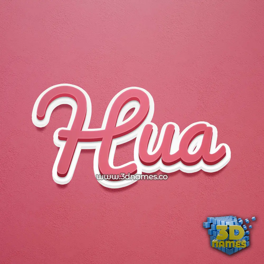 hua in Red Scribble style - 3D name wallpaper