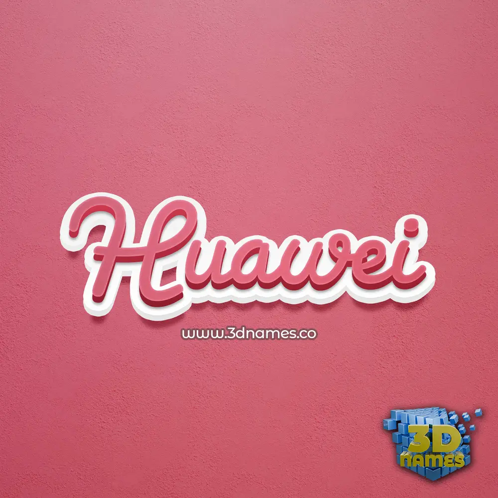 huawei in Red Scribble style - 3D name wallpaper