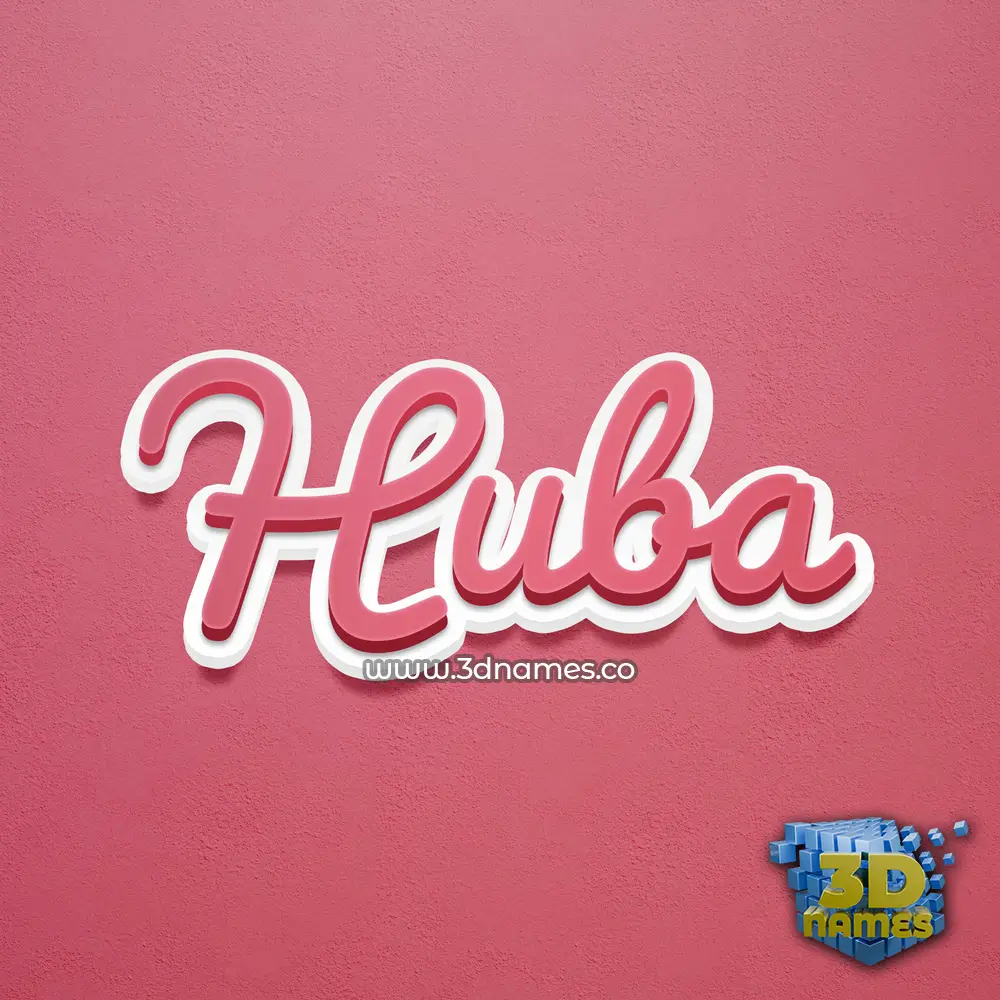 huba in Red Scribble style - 3D name wallpaper