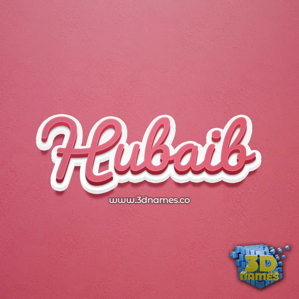 hubaib in Red Scribble style - 3D name wallpaper