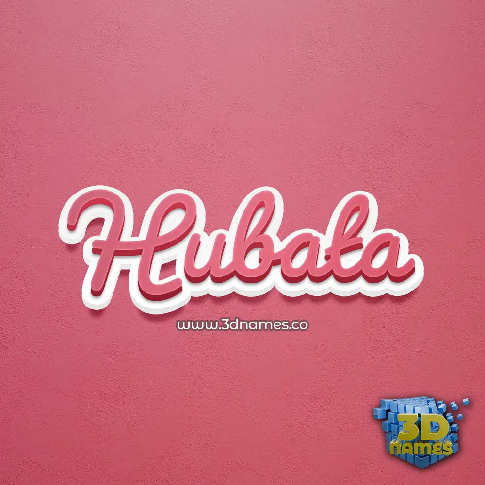 hubata in Red Scribble style - 3D name wallpaper