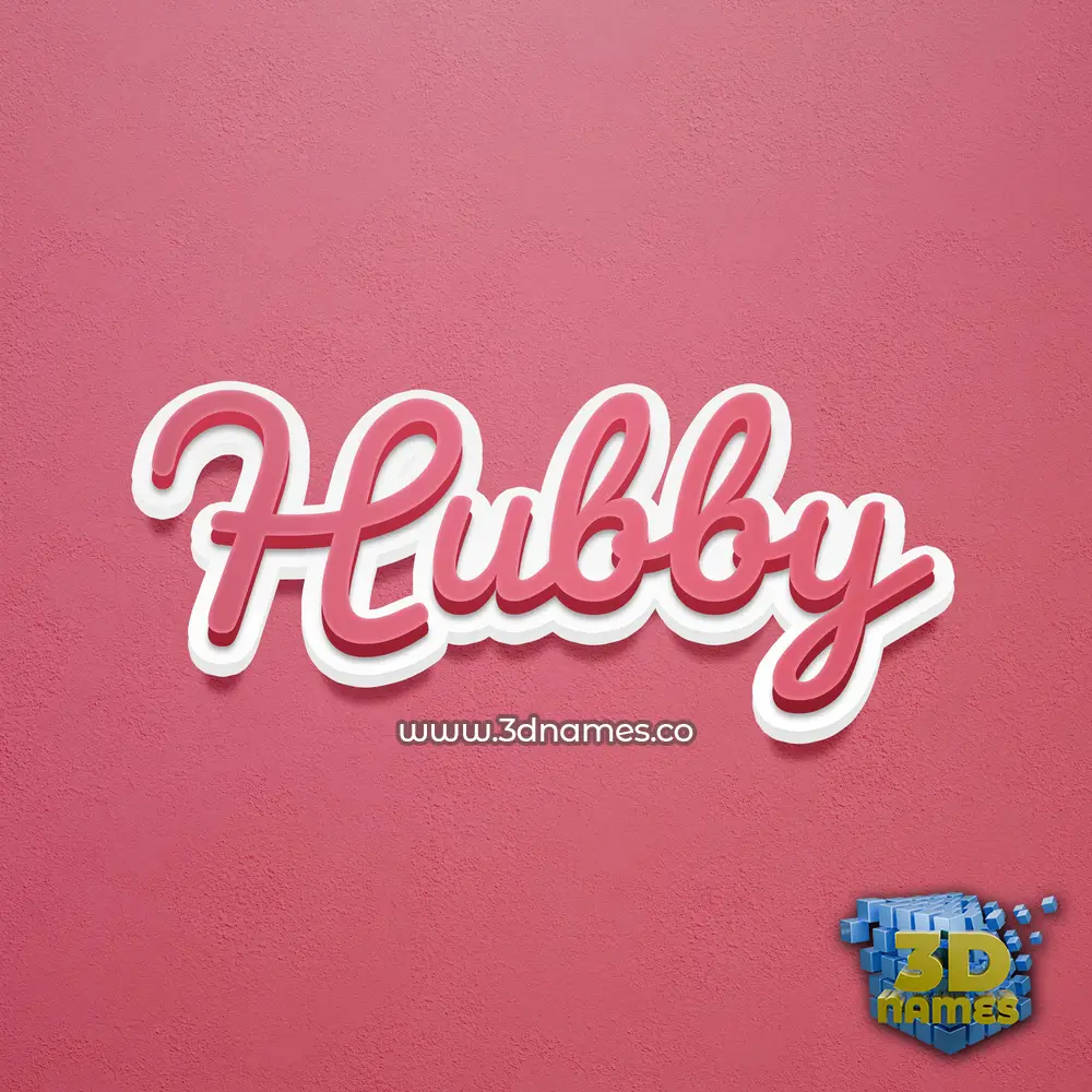 hubby in Red Scribble style - 3D name wallpaper