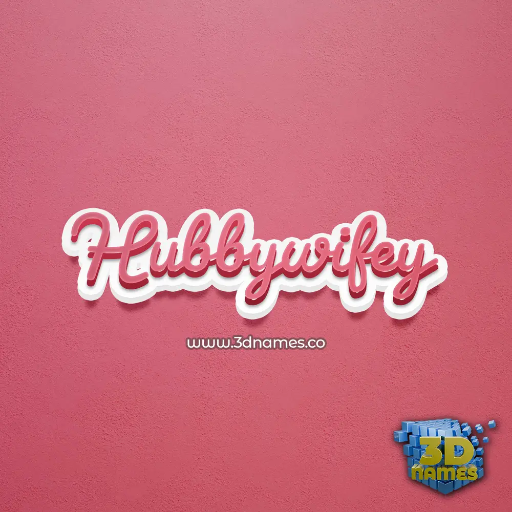 hubbywifey in Red Scribble style - 3D name wallpaper