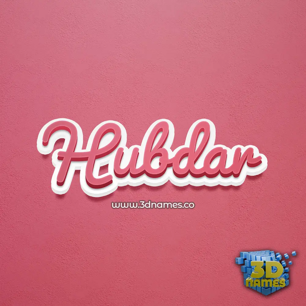 hubdar in Red Scribble style - 3D name wallpaper