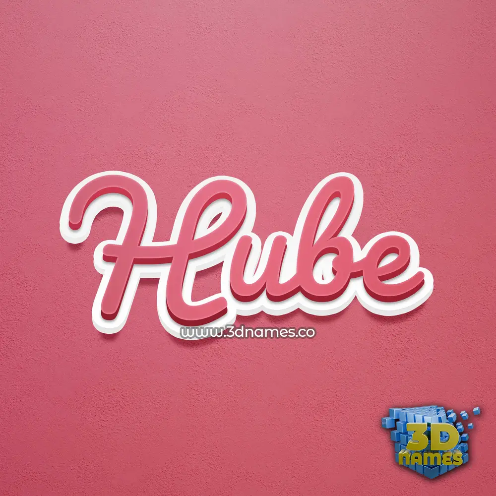 hube in Red Scribble style - 3D name wallpaper