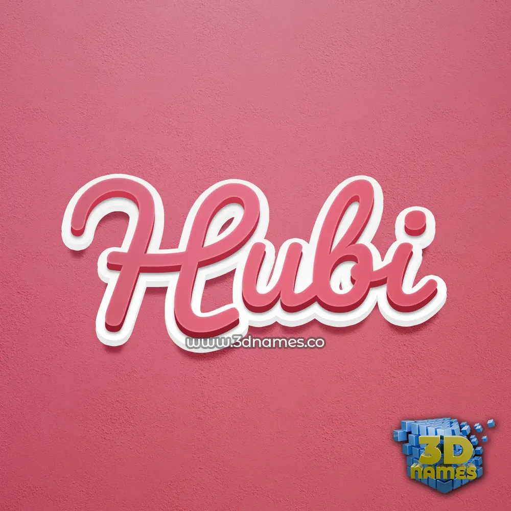 hubi in Red Scribble style - 3D name wallpaper