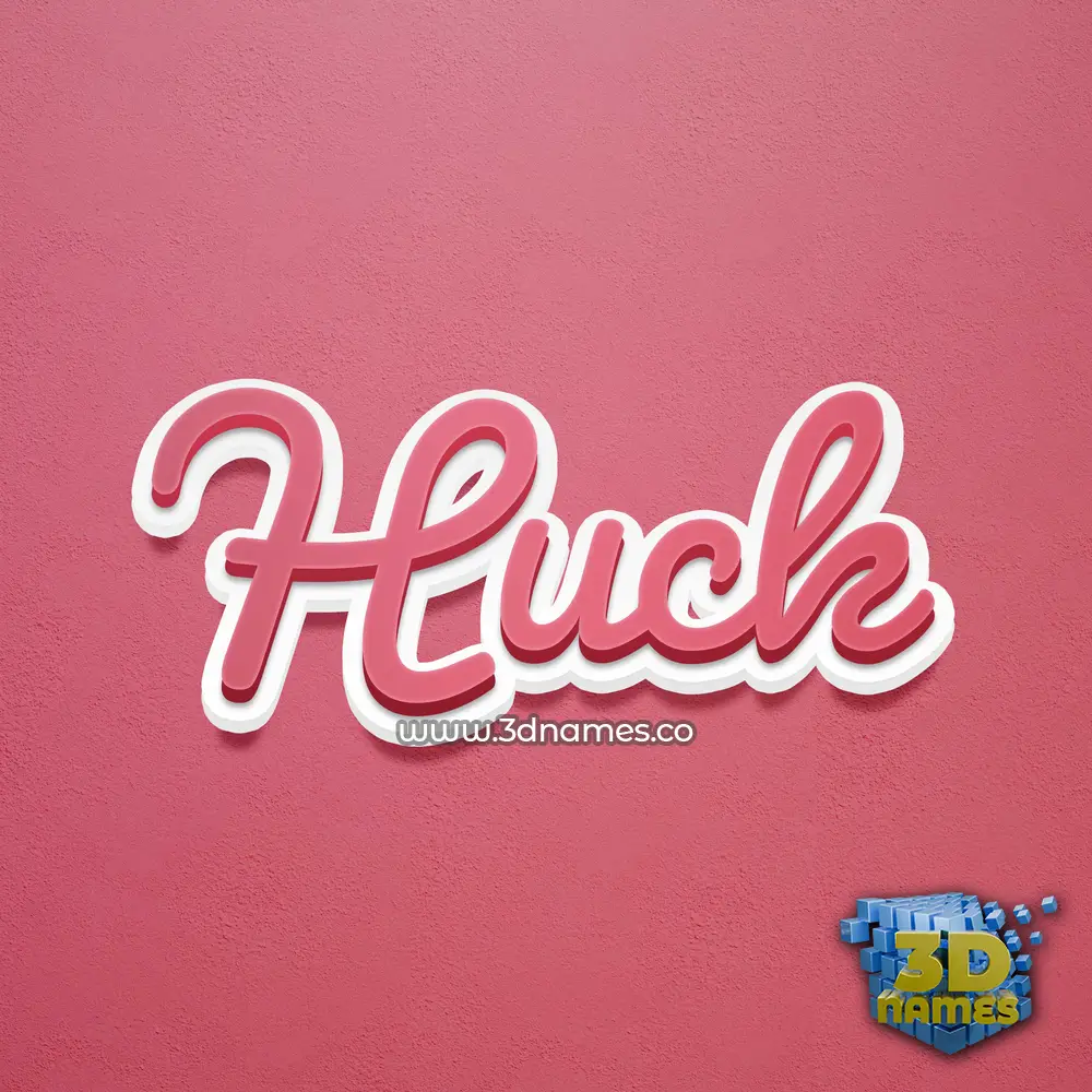 huck in Red Scribble style - 3D name wallpaper