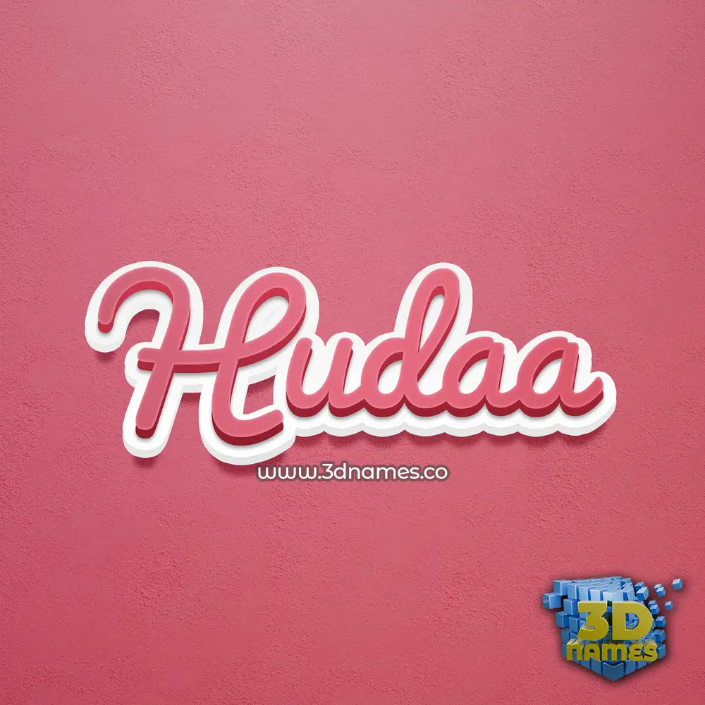 hudaa in Red Scribble style - 3D name wallpaper