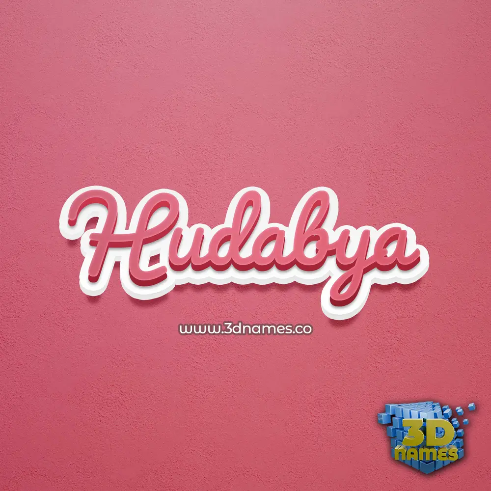 hudabya in Red Scribble style - 3D name wallpaper