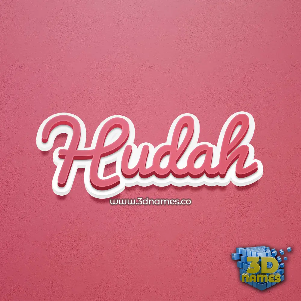 hudah in Red Scribble style - 3D name wallpaper