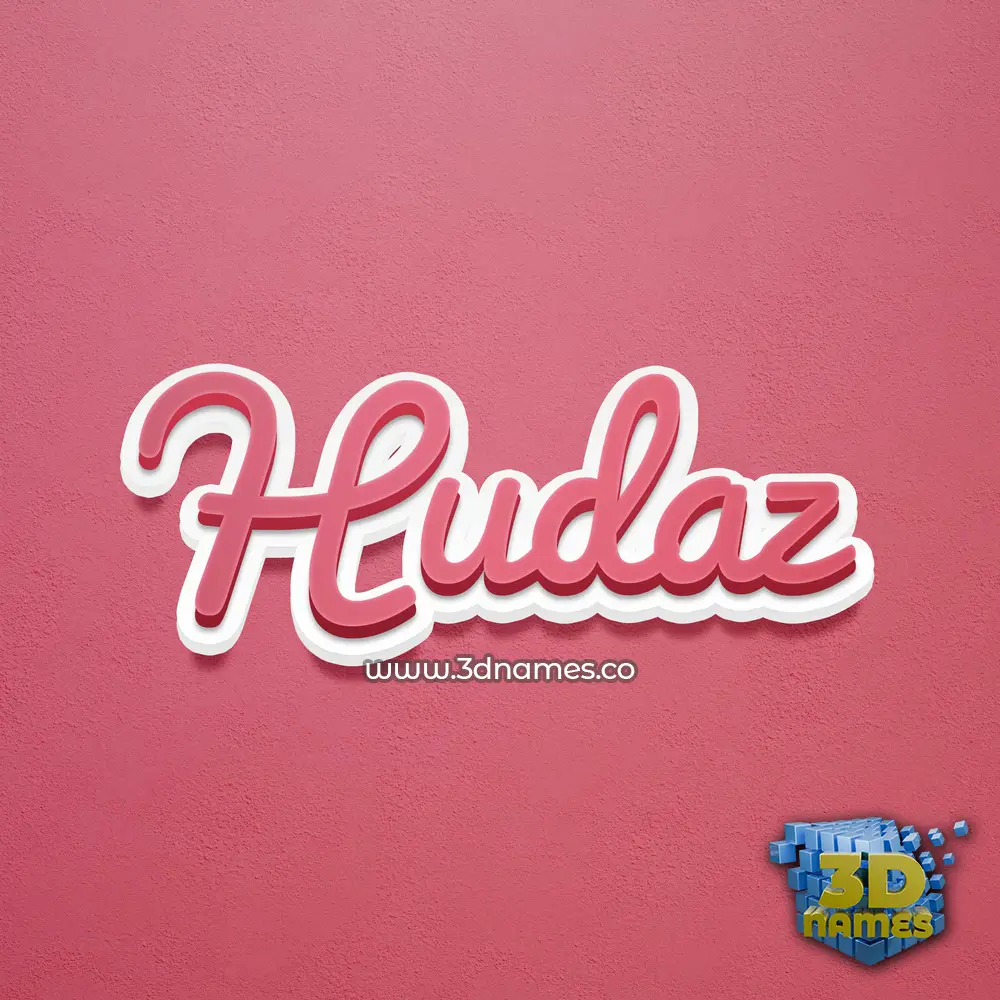 hudaz in Red Scribble style - 3D name wallpaper