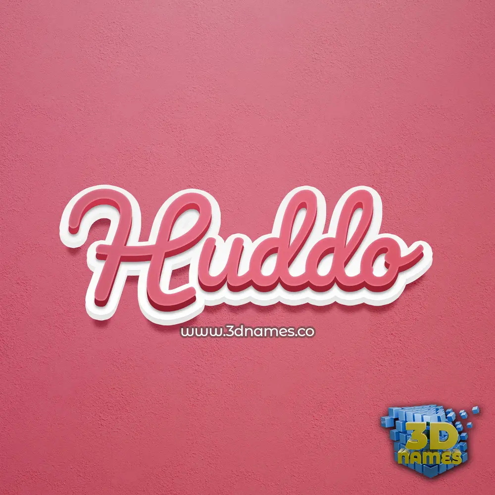 huddo in Red Scribble style - 3D name wallpaper