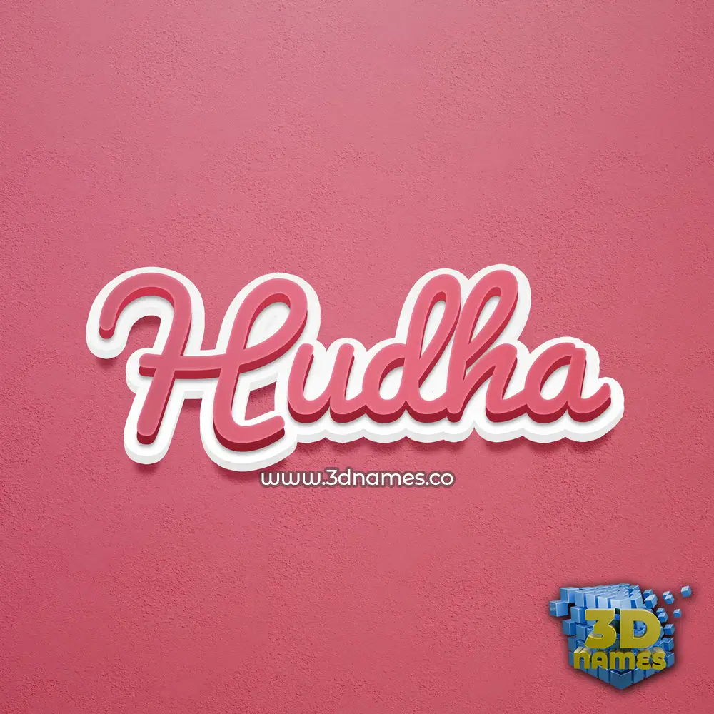 hudha in Red Scribble style - 3D name wallpaper