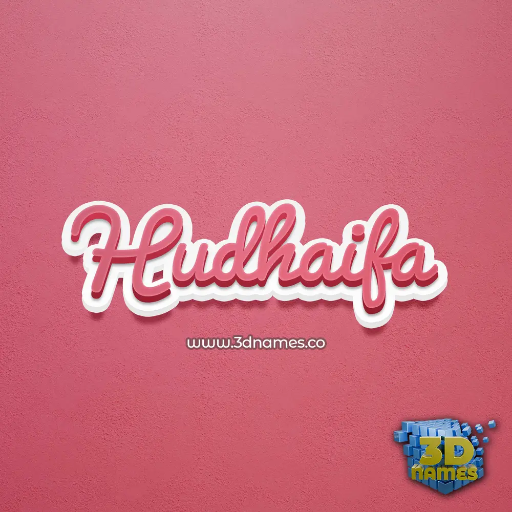 hudhaifa in Red Scribble style - 3D name wallpaper