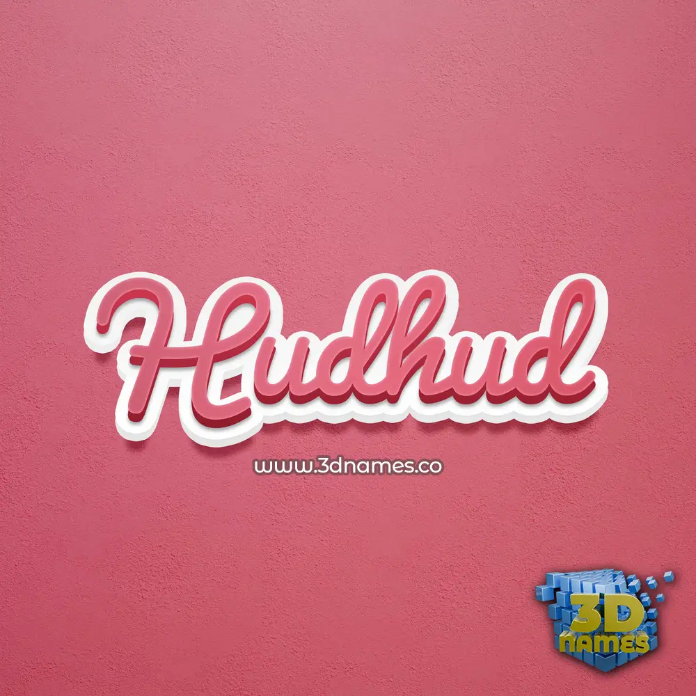 hudhud in Red Scribble style - 3D name wallpaper