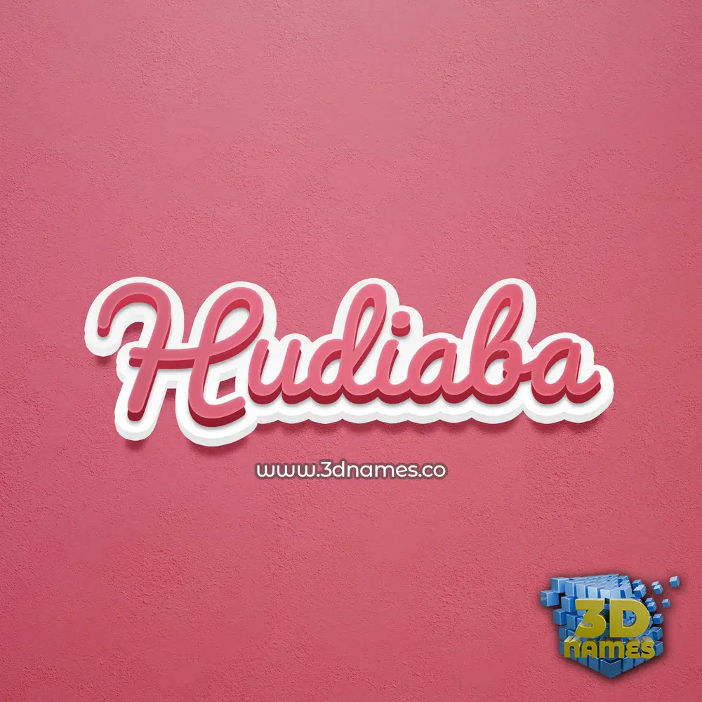 hudiaba in Red Scribble style - 3D name wallpaper
